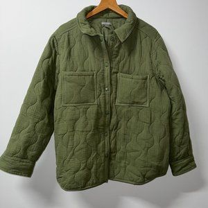Falls Creek Military Inspired Muslin Quilted Green Jacket Size XL
